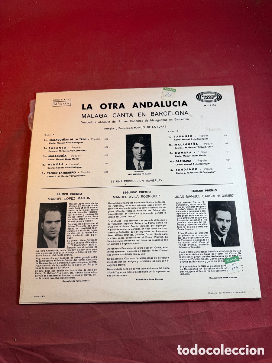 Discos de vinilo: MALAGA CANTA EN BARCELONA - Foto 2