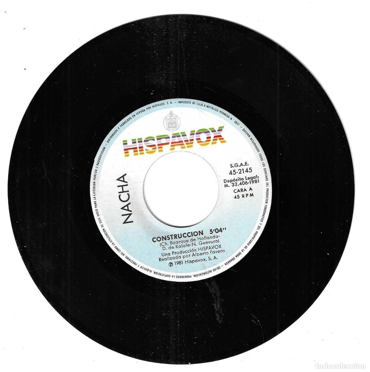 Discos de vinilo: NACHA - CONSTRUCCION - AQU&Iacute; ESTOY - HISPAVOX 1981 - Foto 2