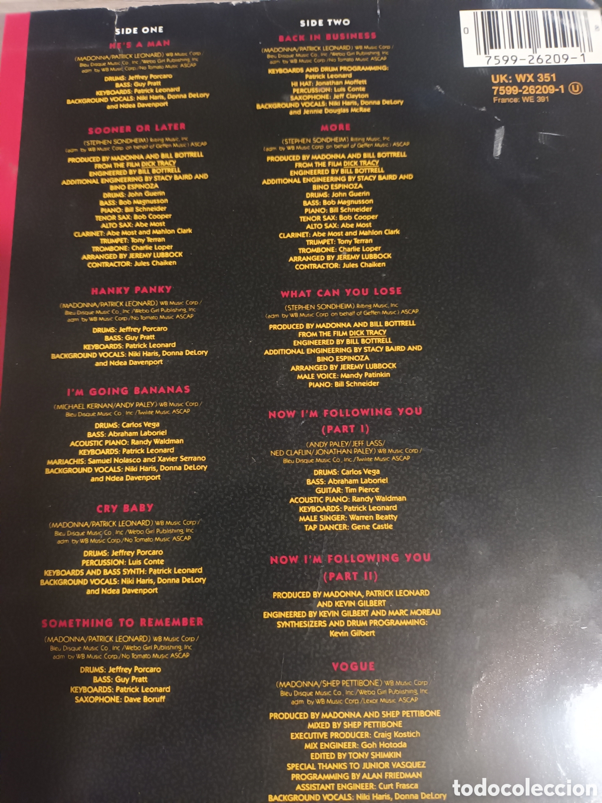 Discos de vinilo: Vinilo LP Madonna - Im Breathless DickTracy - Foto 3