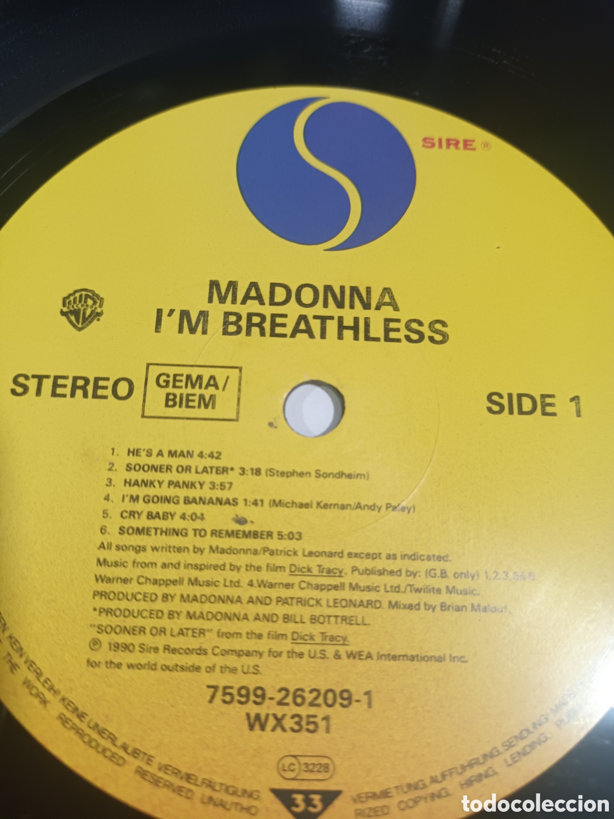 Discos de vinilo: Vinilo LP Madonna - Im Breathless DickTracy - Foto 7