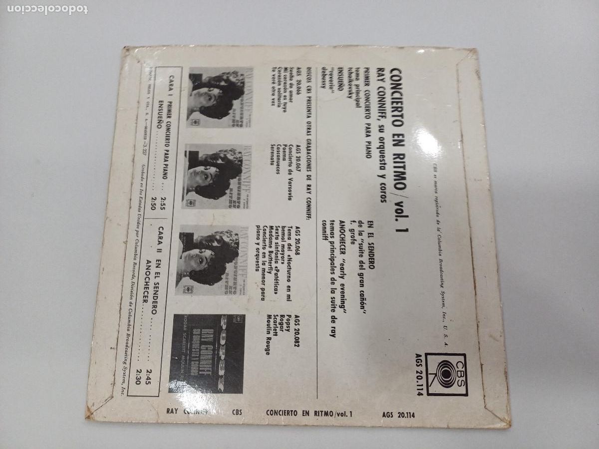 Discos de vinilo: RAY CONNIFF/CONCIERTO EN RITMO VOL.1/SINGLE. - Foto 3