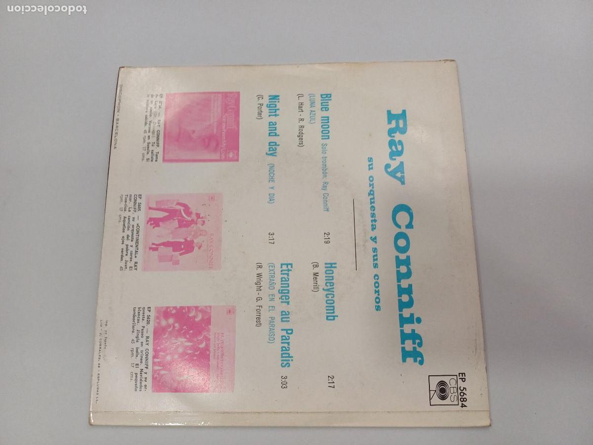 Discos de vinilo: RAY CONNIFF/BLUE MOON/SINGLE. - Foto 3
