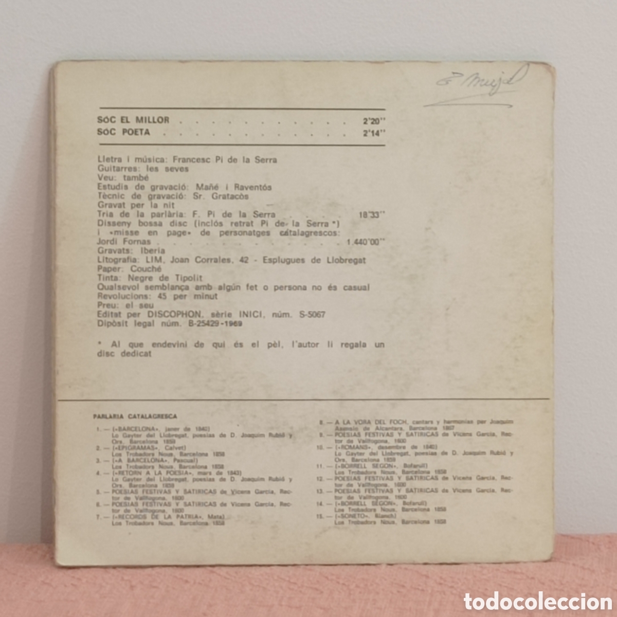 Discos de vinilo: FRANCESC PI DE LA SERRA, SOC EL MILLOR (DISCOPHON 1969 GATEFOLD) -SINGLE- - Foto 4
