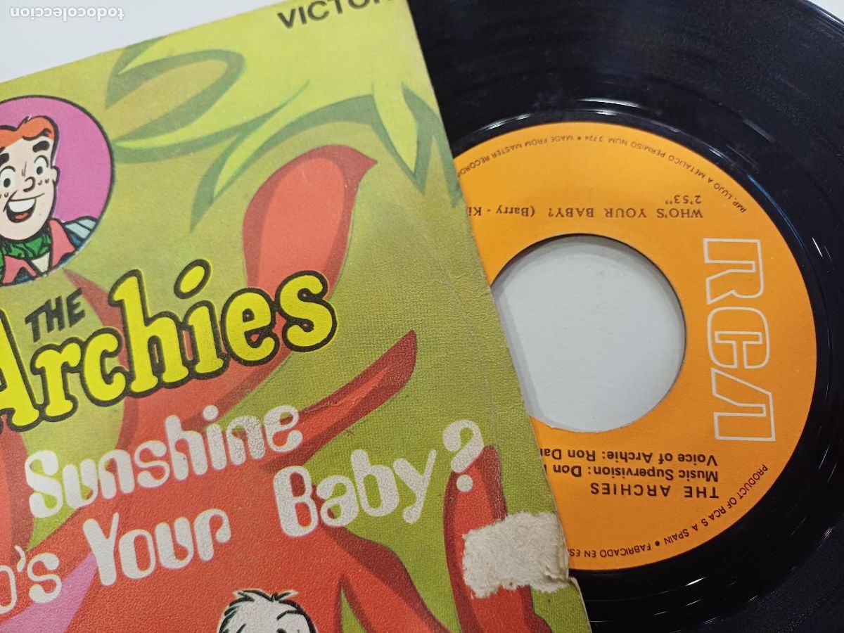 Discos de vinilo: THE ARCHIES/SUNSHINE/SINGLE. - Foto 2
