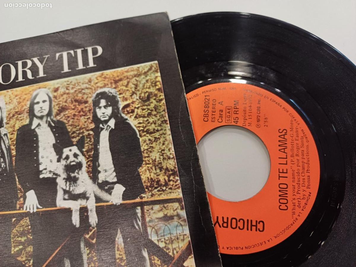 Discos de vinilo: CHICORY TIP/COMO TE LLAMAS/SINGLE. - Foto 2
