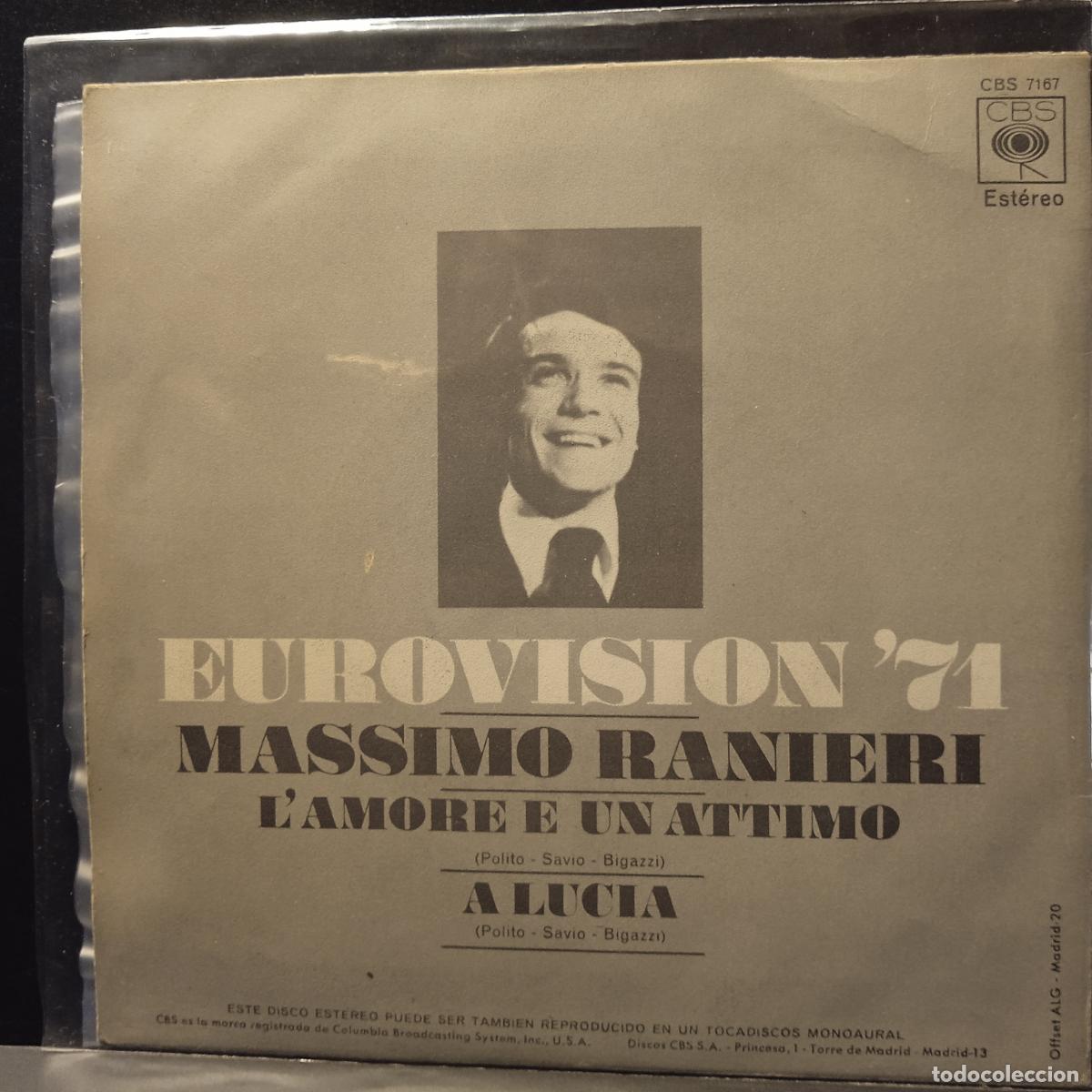 Discos de vinilo: MASSIMO RANIERI LAMORE E UN ATTIMO SINGLE SPAIN 1971 PDELUXE - Foto 2
