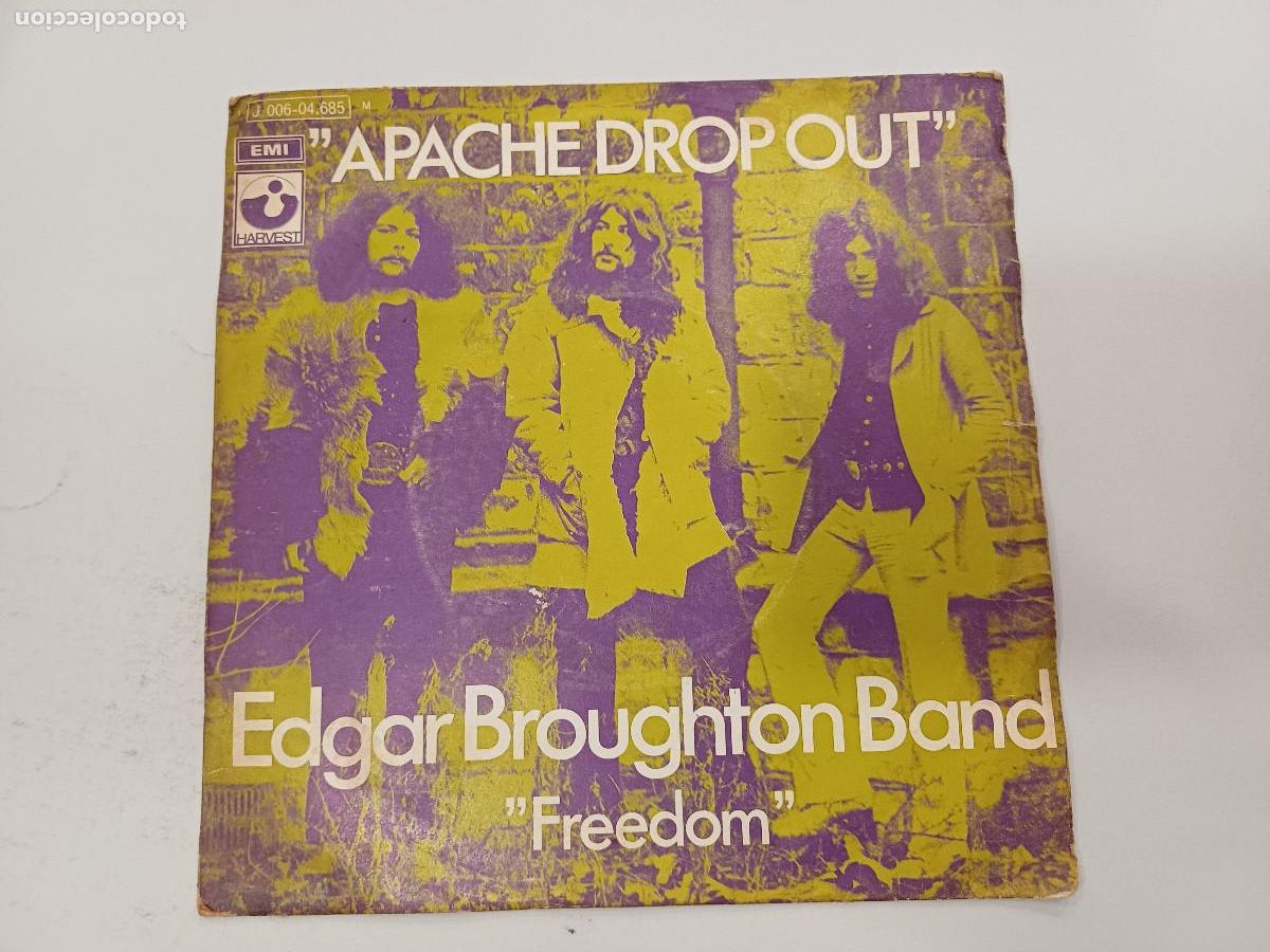 Discos de vinilo: EDGAR BROUGHTON BAND/APACHE DROP OUT/SINGLE. - Foto 1