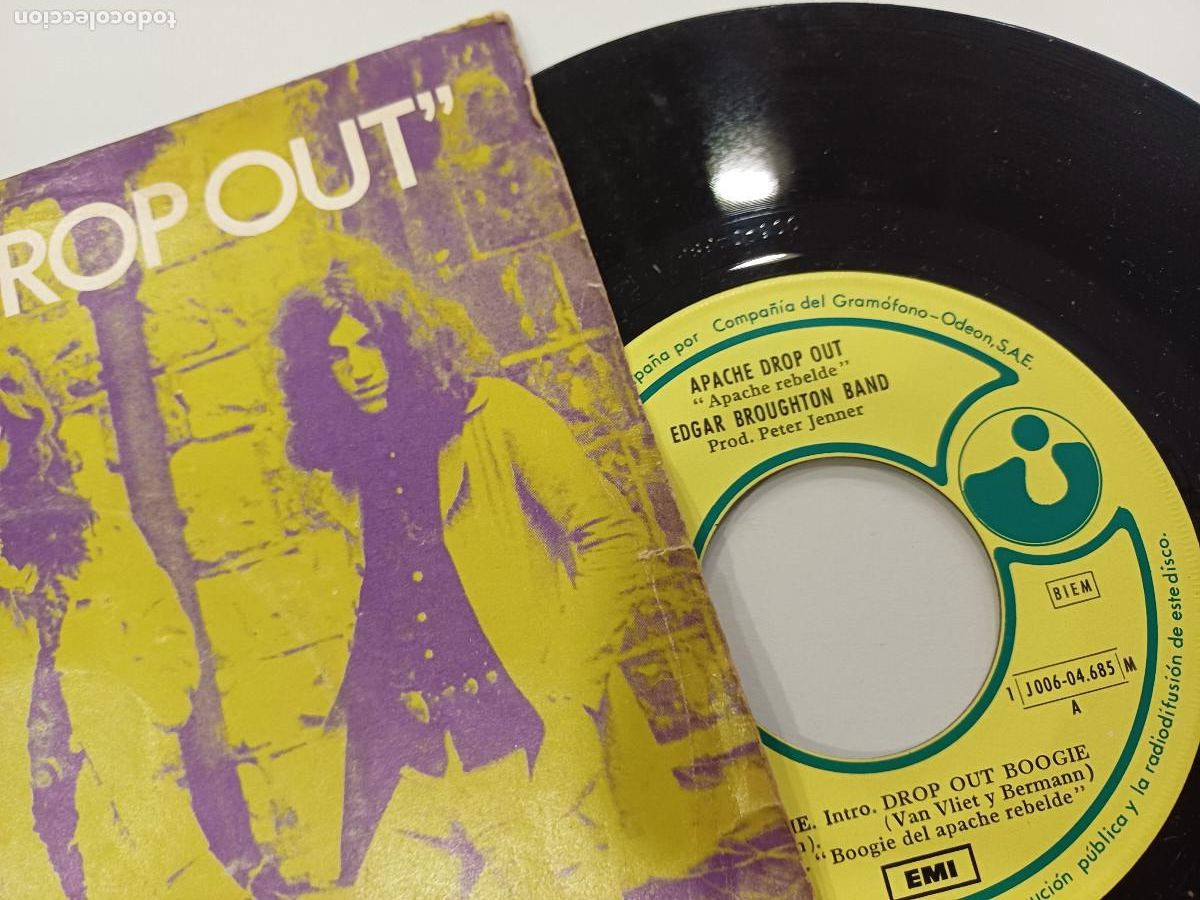 Discos de vinilo: EDGAR BROUGHTON BAND/APACHE DROP OUT/SINGLE. - Foto 3