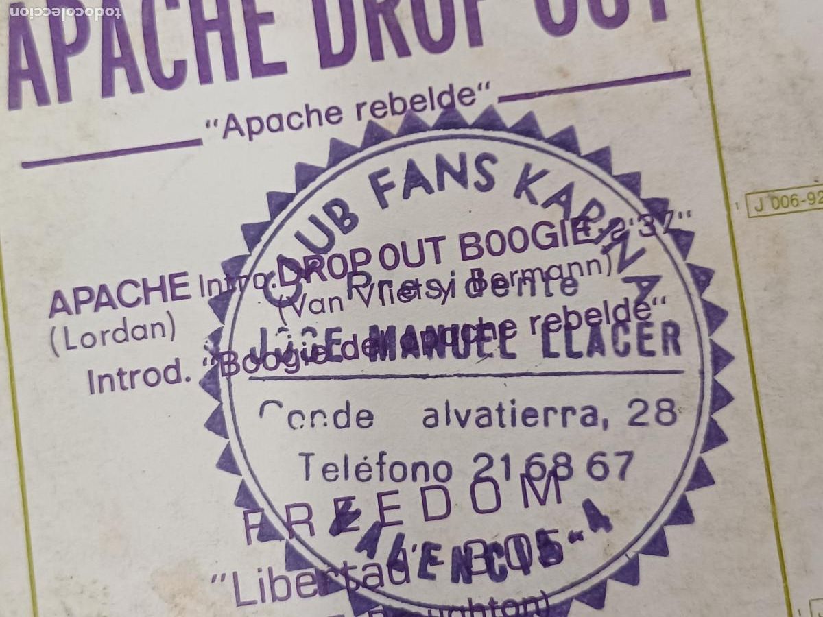 Discos de vinilo: EDGAR BROUGHTON BAND/APACHE DROP OUT/SINGLE. - Foto 5