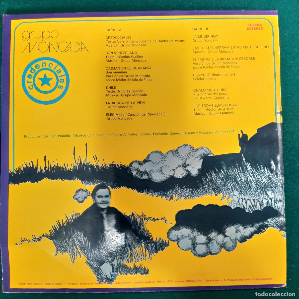 Discos de vinilo: Grupo Moncada &ndash; Credenciales - Foto 2