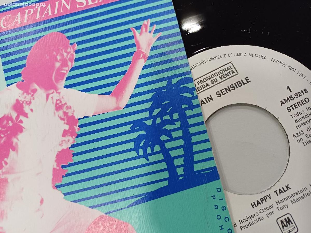 Discos de vinilo: CAPTAIN SENSIBLE/HAPPY TALK/SINGLE PROMOCIONAL. - Foto 2