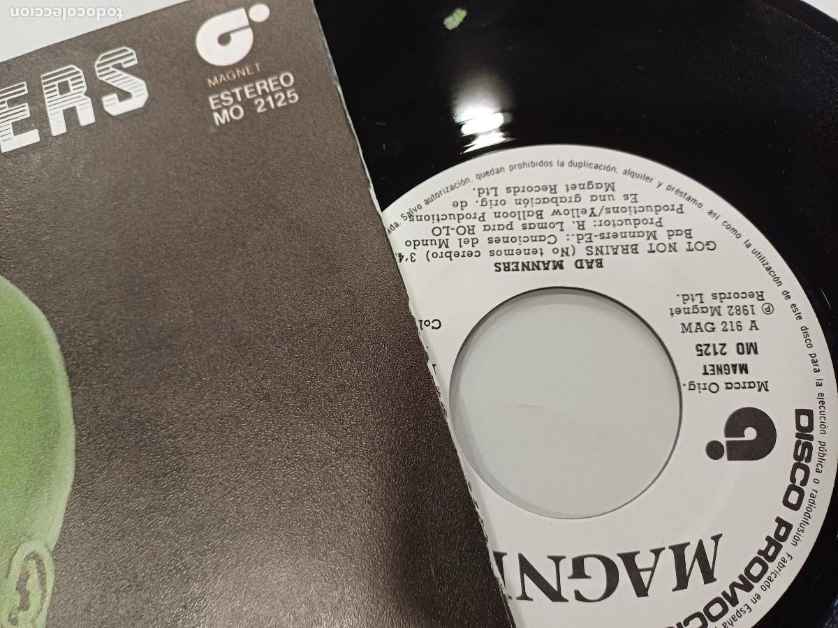 Discos de vinilo: BAD MANNERS/GOT NO BRAINS/SINGLE PROMOCIONAL. - Foto 2
