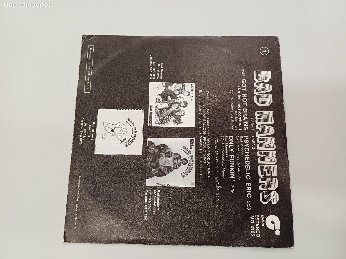 Discos de vinilo: BAD MANNERS/GOT NO BRAINS/SINGLE PROMOCIONAL. - Foto 3