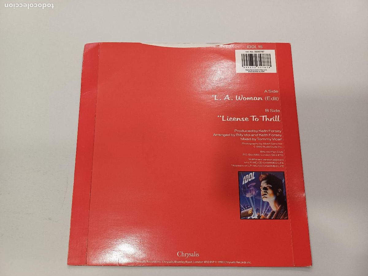Discos de vinilo: BILLY IDOL/L.A.WOMAN/SINGLE. - Foto 3