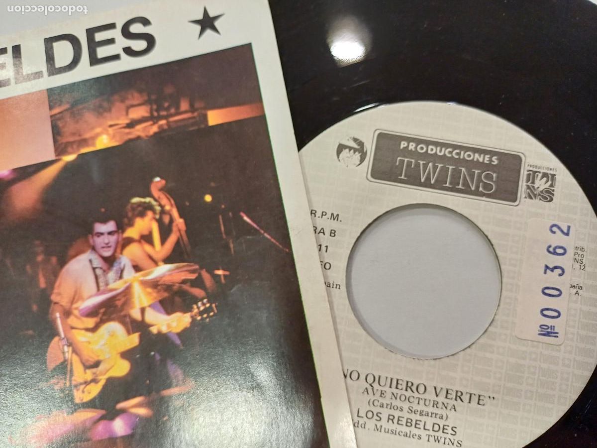 Discos de vinilo: LOS REBELDES/NO QUIERO VERTE/SINGLE. - Foto 2