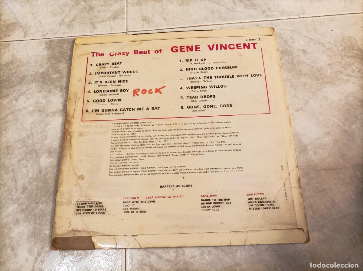 Discos de vinilo: Gene Vincent lp Crazy Beat original - Foto 2