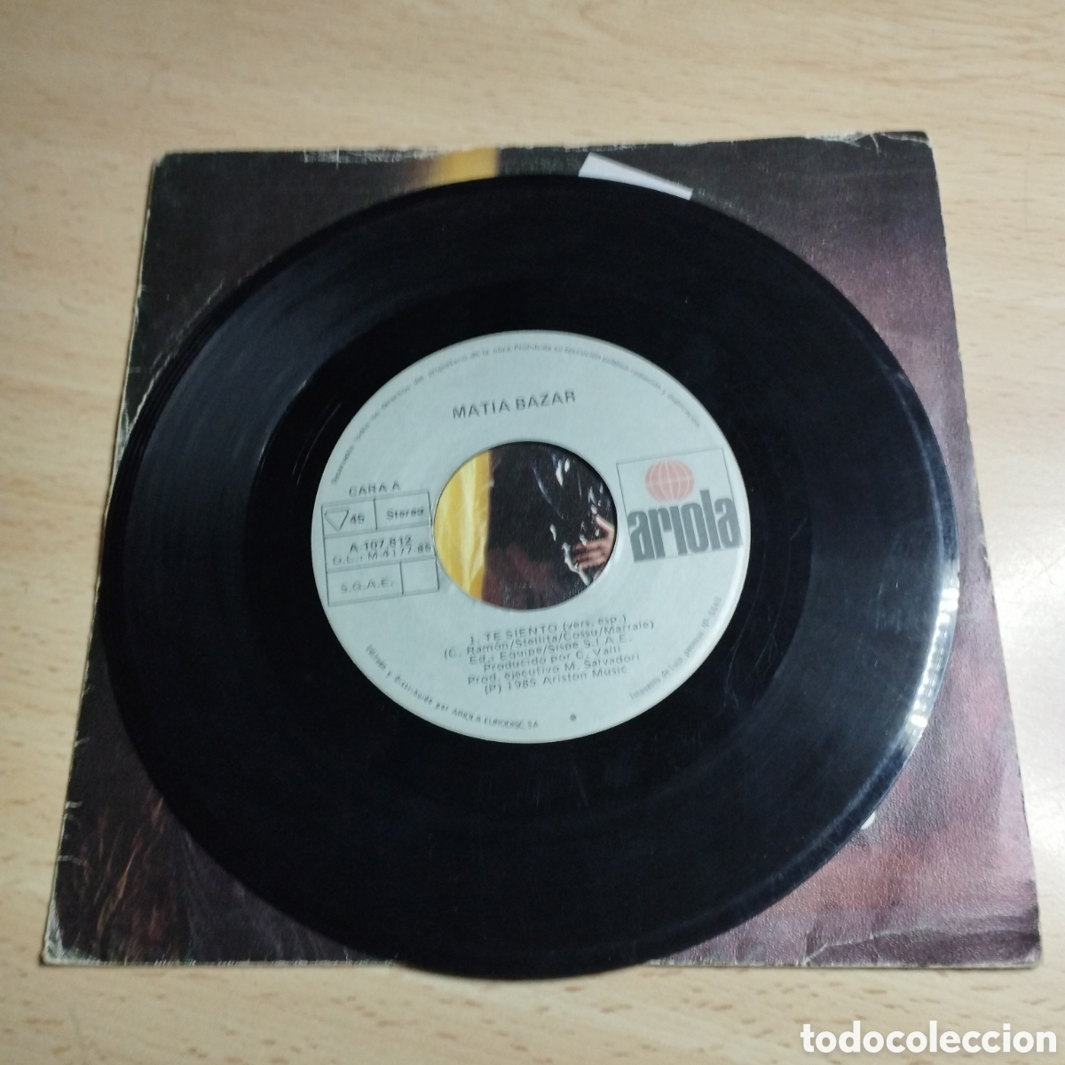 Discos de vinilo: Single 7&rdquo; Mar&iacute;a Bazar 1986 Te siento - Foto 3