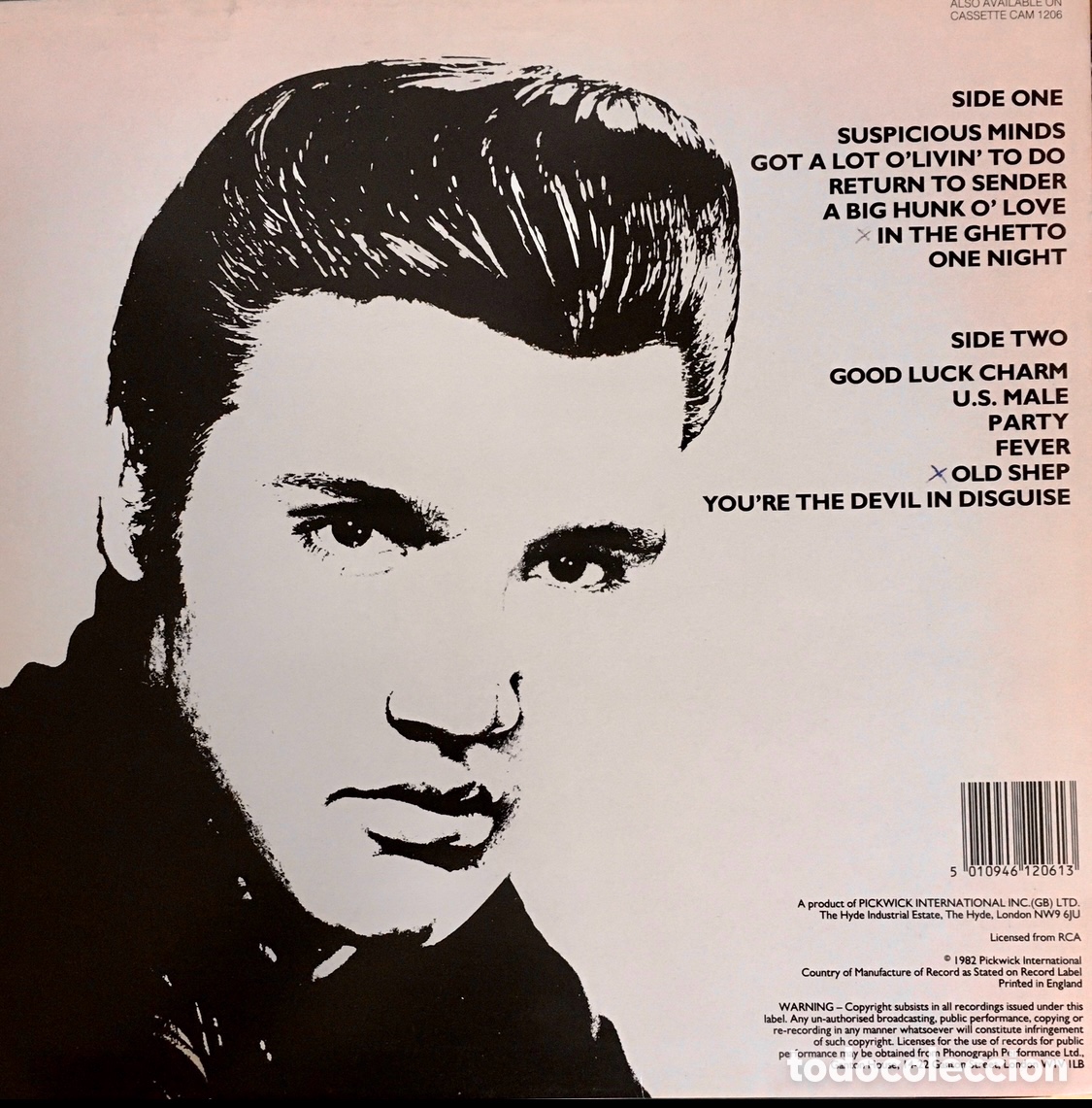 Discos de vinilo: Disco Vinilo LP. Elvis Presley. &ldquo;Souspicious Minds&rdquo;. 1982. - Foto 2