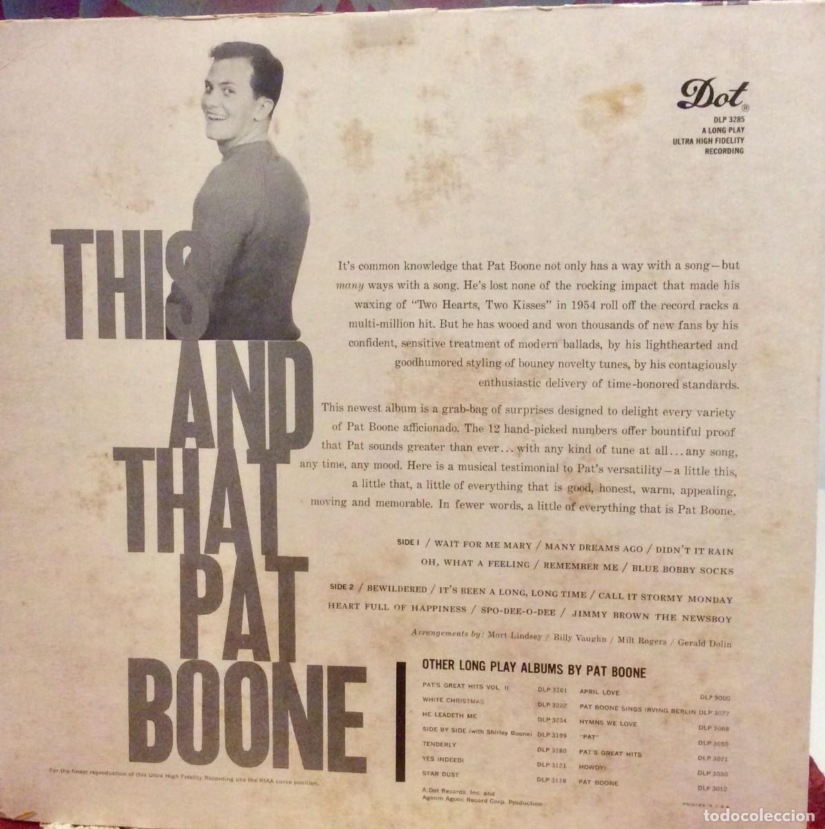Discos de vinilo: Pat Boone. This and That// importado USA - Foto 2