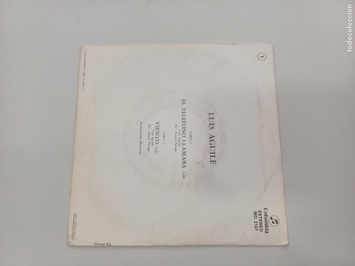 Discos de vinilo: LUIS AGUILE/EL TELEFONO LLAMABA/SINGLE PROMOCIONAL. - Foto 3