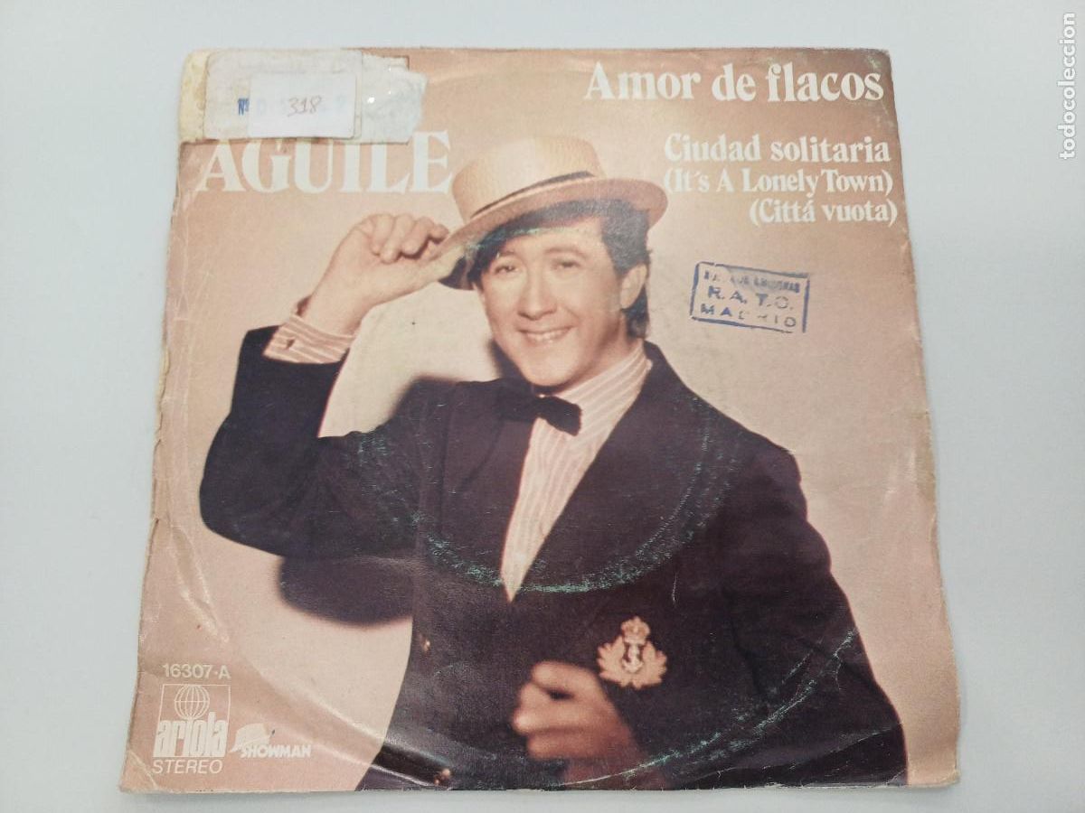 Discos de vinilo: LUIS AGUILE/AMOR DE FLACOS/SINGLE. - Foto 1