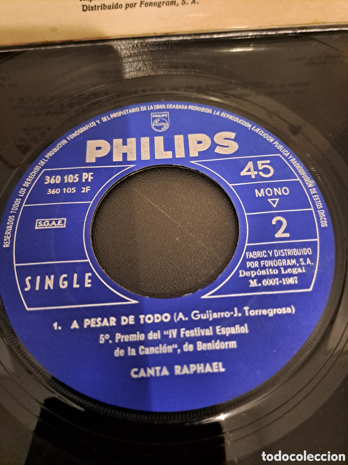 Discos de vinilo: RAPHAEL-SINGLE TE VOY A CONTAR MI VIDA- LGS.1 - Foto 3