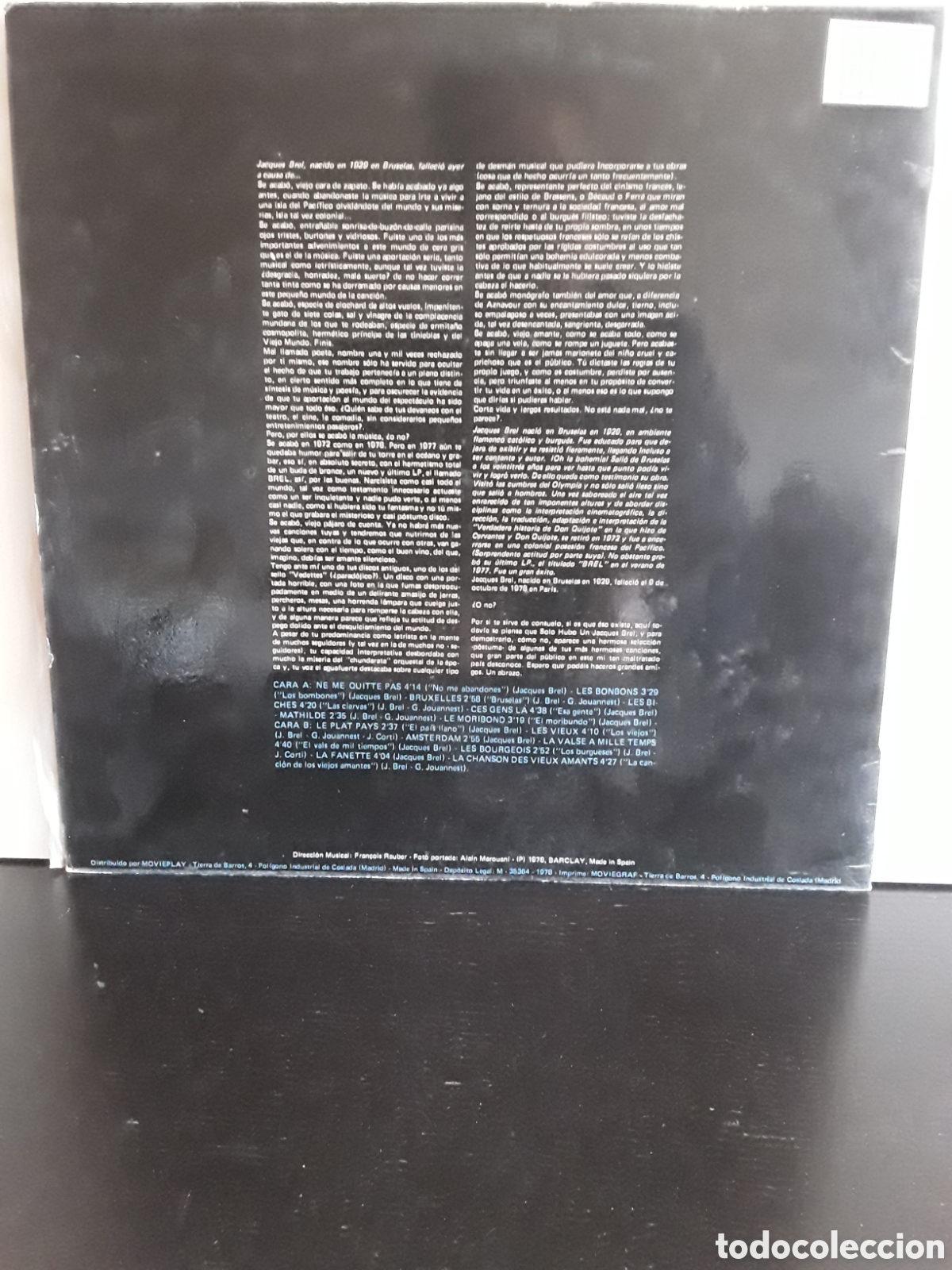 Discos de vinilo: Jacques Brel &lrm;&ndash; Solo Hubo Un Jacques Brel - Foto 2