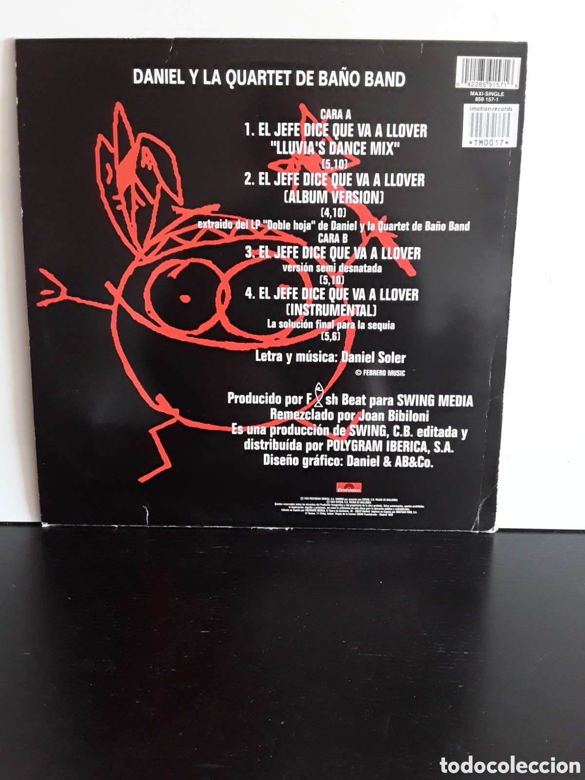Discos de vinilo: Daniel Y La Quartet De Ba&ntilde;o Band &lrm;&ndash; El Jefe Dice Que Va A Llover - Foto 2