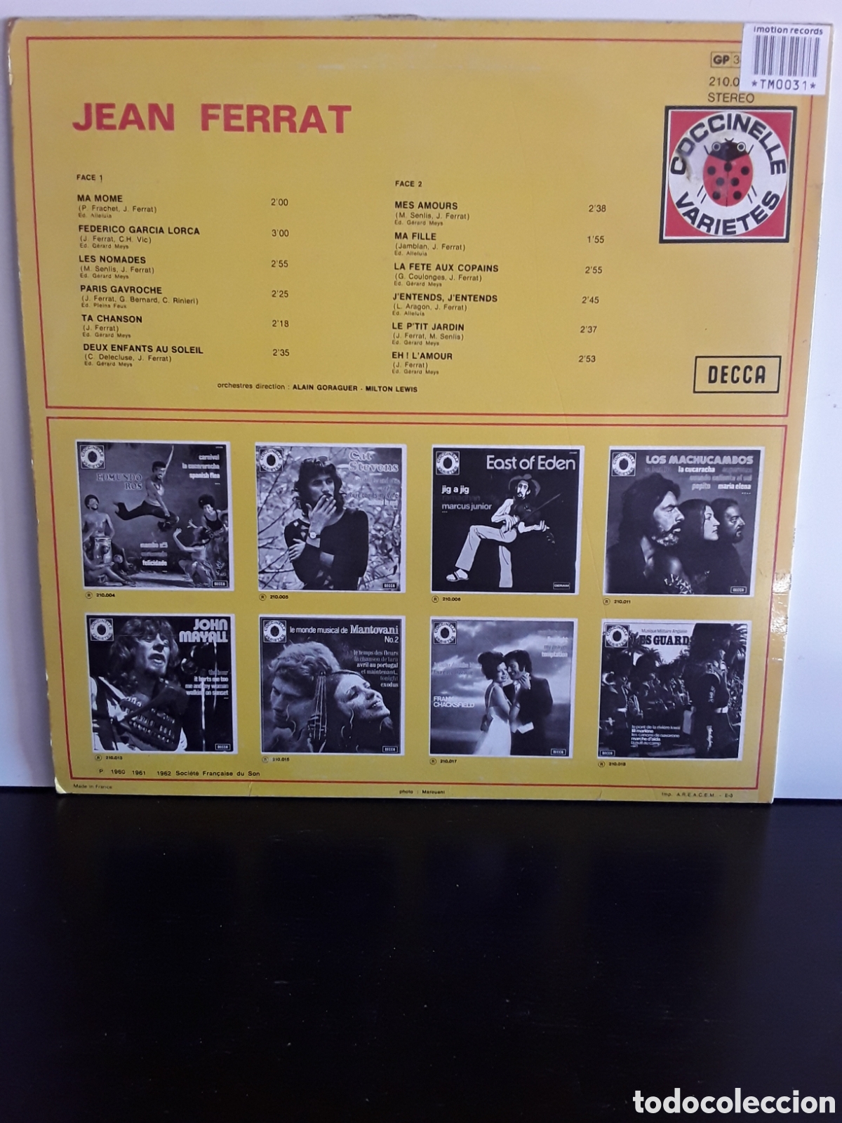 Discos de vinilo: Jean Ferrat &lrm;&ndash; Jean Ferrat - Foto 2