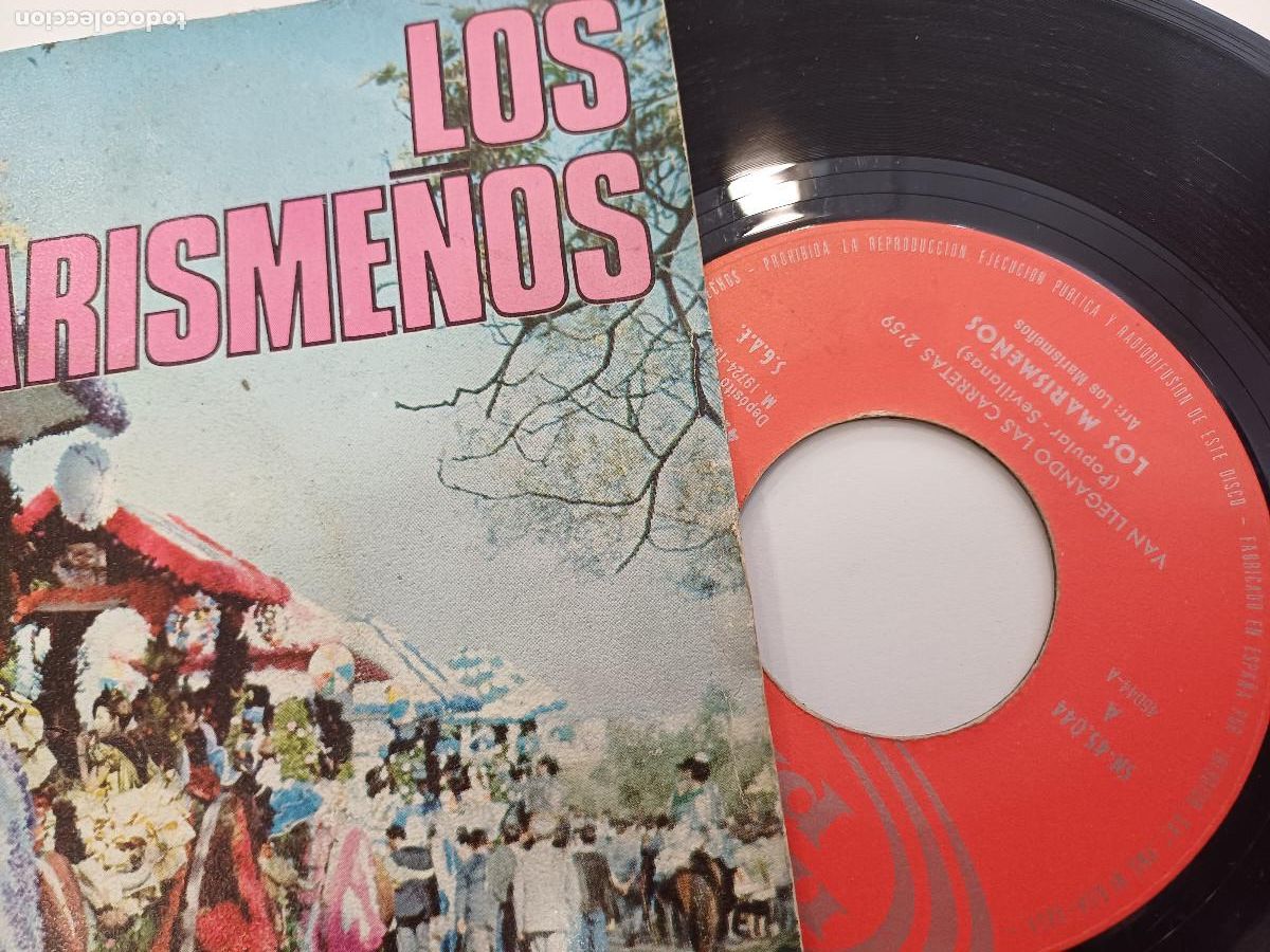 Discos de vinilo: LOS MARISME&Ntilde;OS/VAN LLEGANDO LAS CARRETAS/SINGLE. - Foto 2