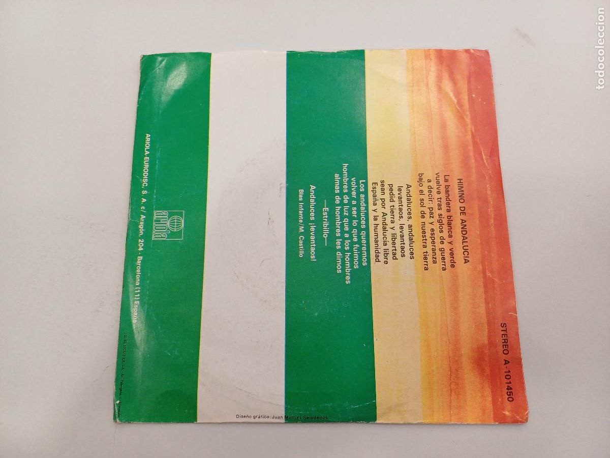 Discos de vinilo: JARCHA/HIMNO DE ANDALUCIA/SINGLE. - Foto 3