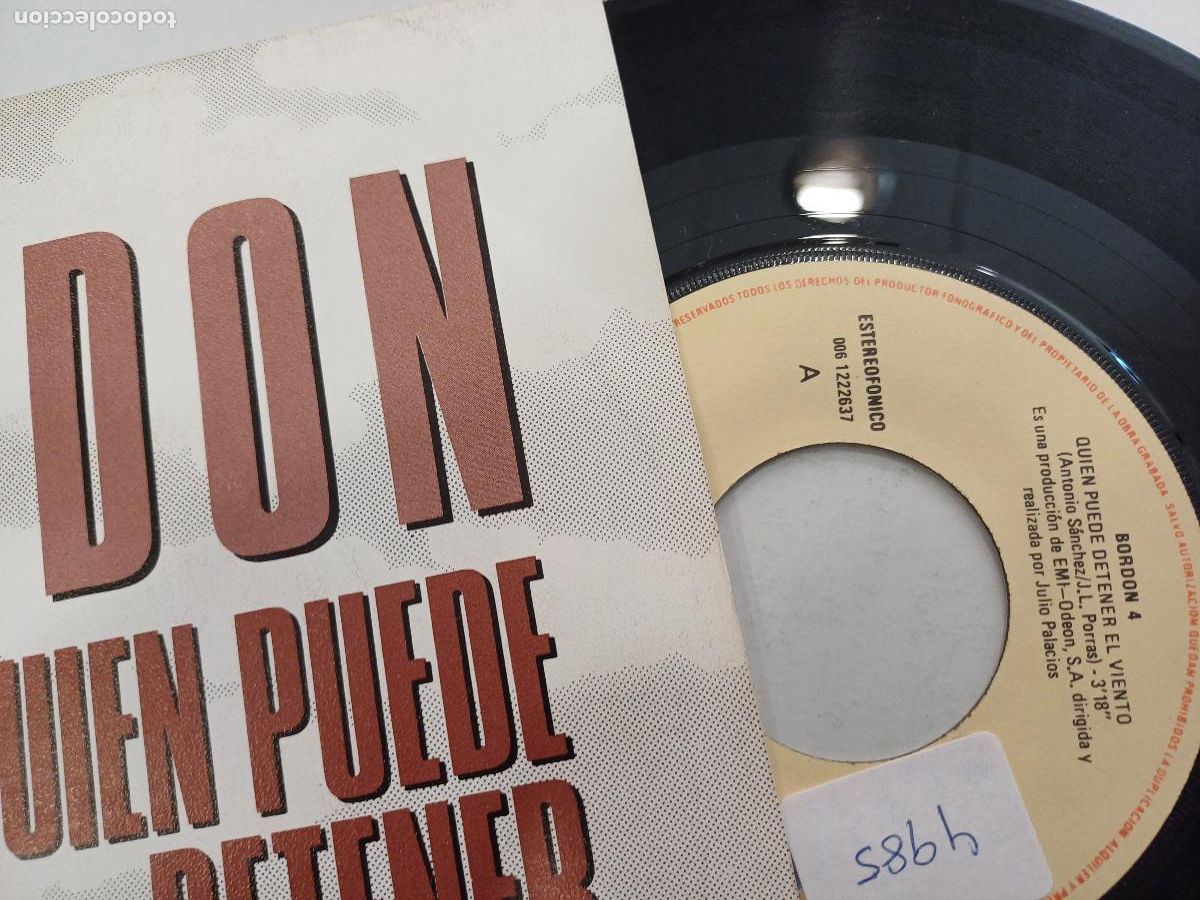 Discos de vinilo: BORDON 4/QUIEN PUEDE DETENER EL VIENTO/SINGLE. - Foto 2