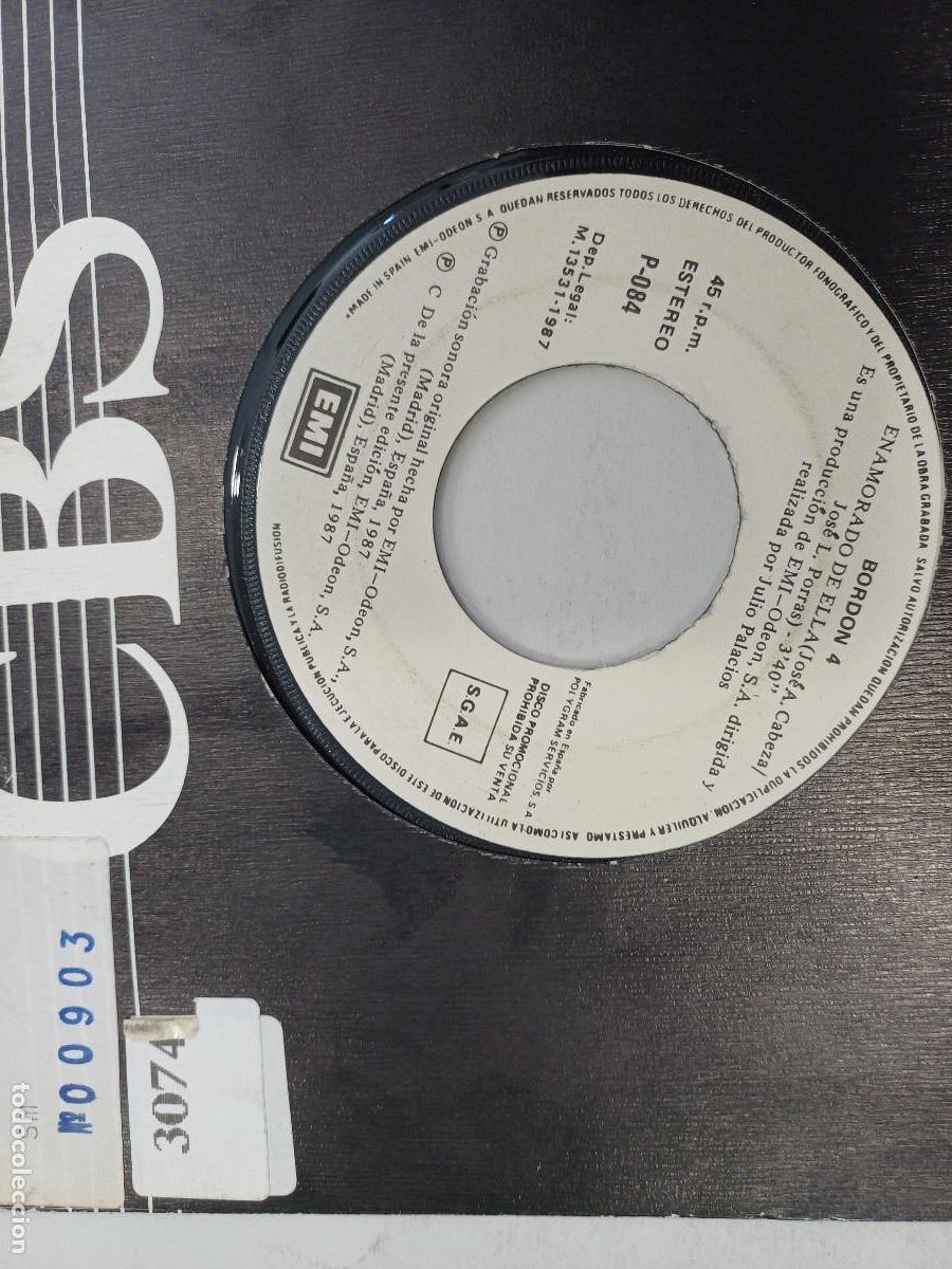 Discos de vinilo: BORDON 4/ENAMORADO DE ELLA/SINGLE PROMOCIONAL. - Foto 4