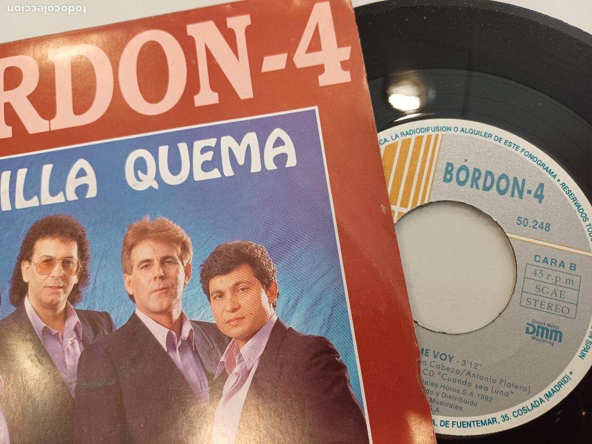 Discos de vinilo: BORDON 4/SEVILLA QUEMA/SINGLE. - Foto 2