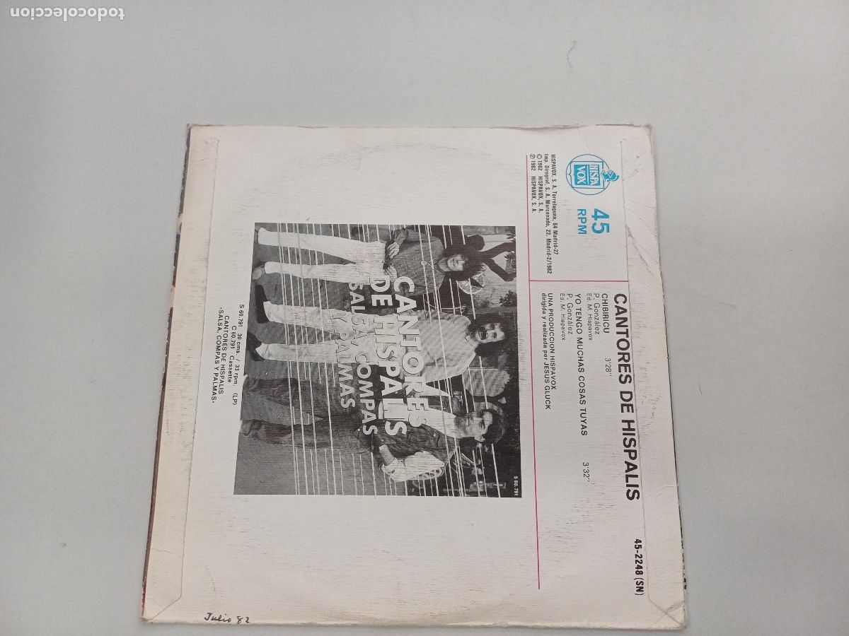 Discos de vinilo: CANTORES DE HISPALIS/CHIBIRICU/SINGLE. - Foto 3