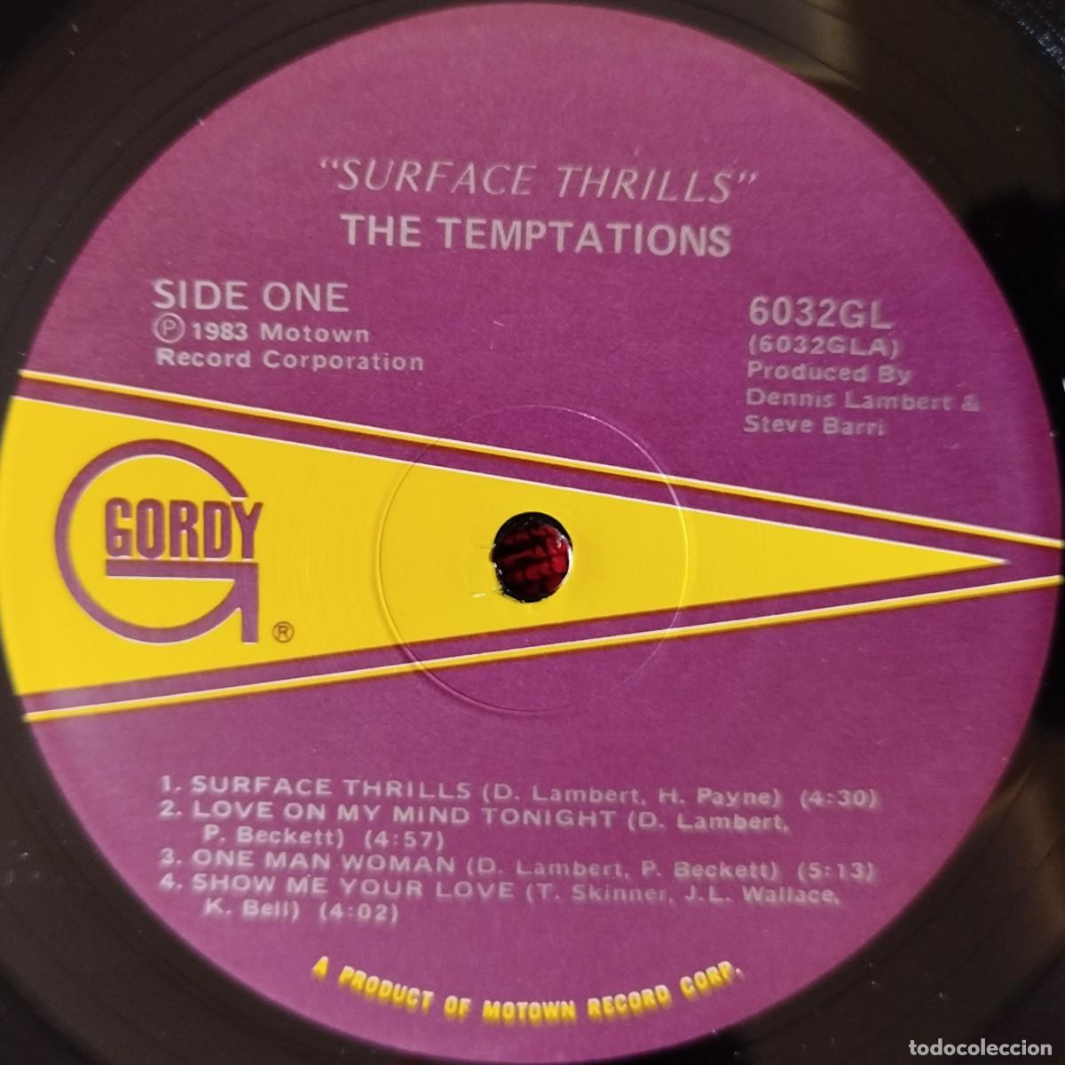 Discos de vinilo: THE TEMPTATIONS ** Surface Thrills ** 1983 USA LP VINILO - Foto 3