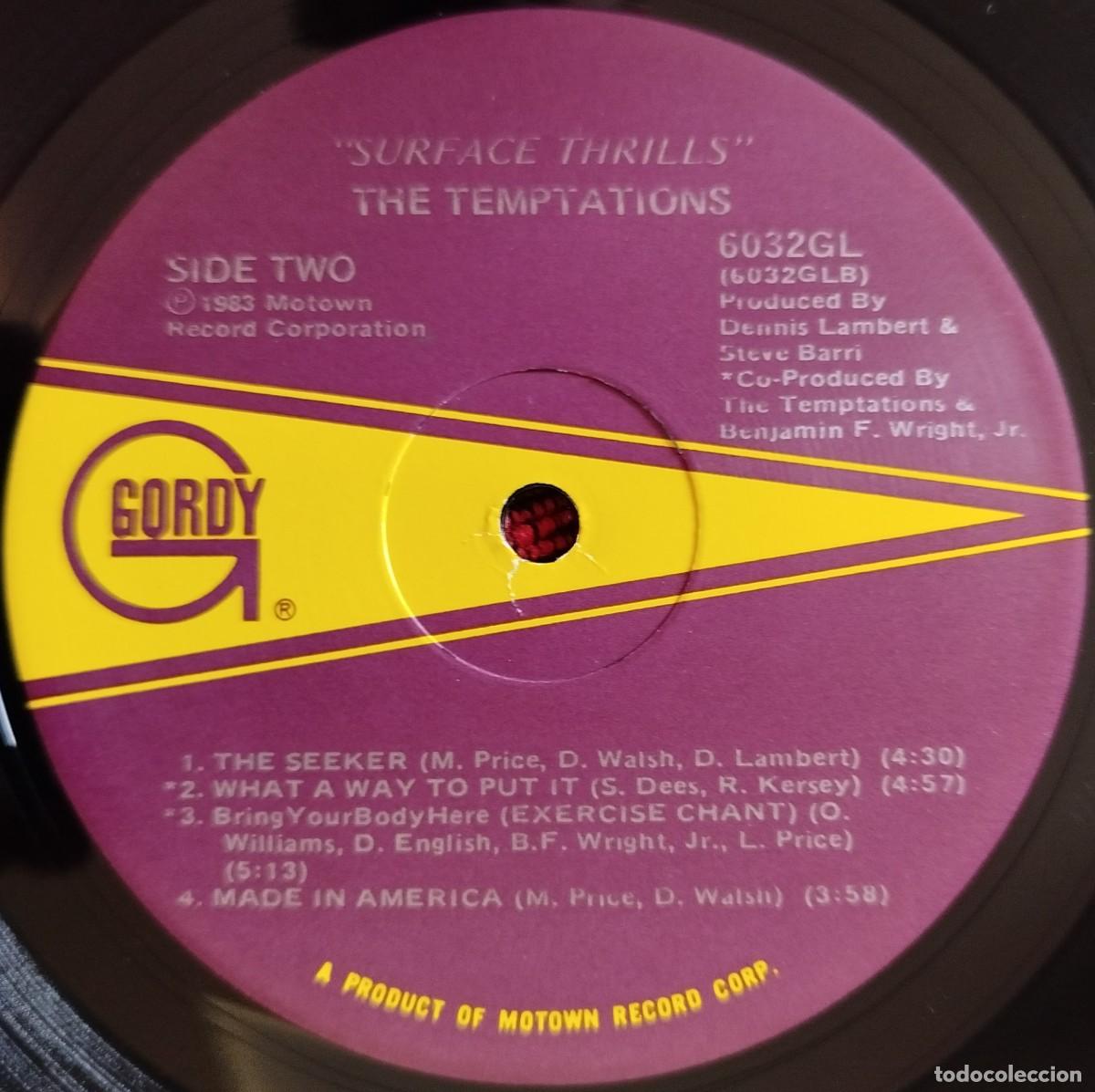 Discos de vinilo: THE TEMPTATIONS ** Surface Thrills ** 1983 USA LP VINILO - Foto 4