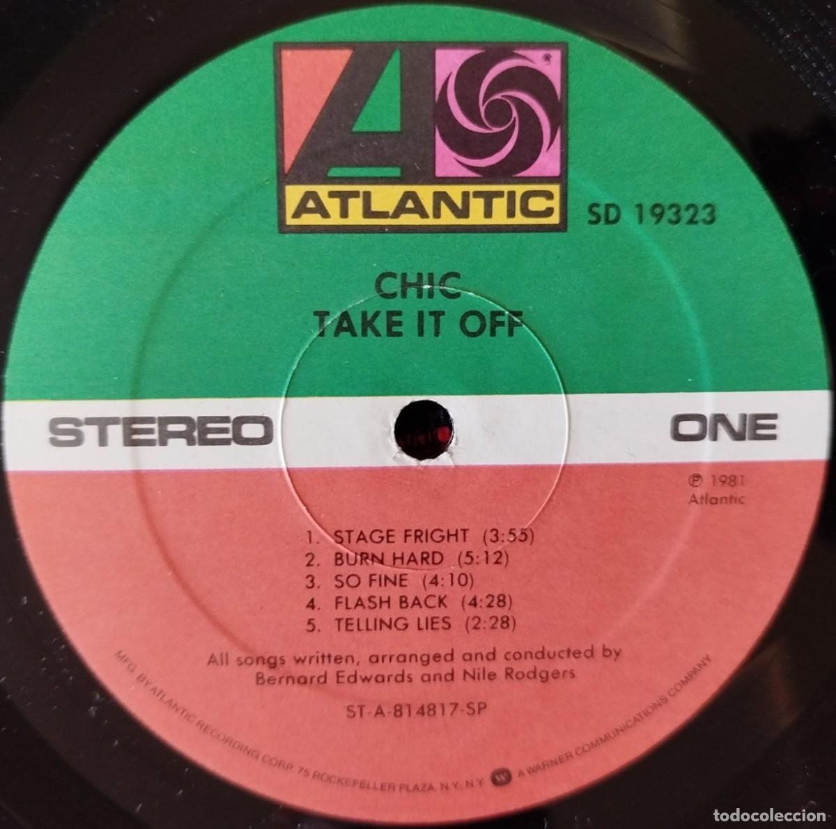 Discos de vinilo: CHIC ** Take It Off ** 1981 USA LP VINILO - Foto 3