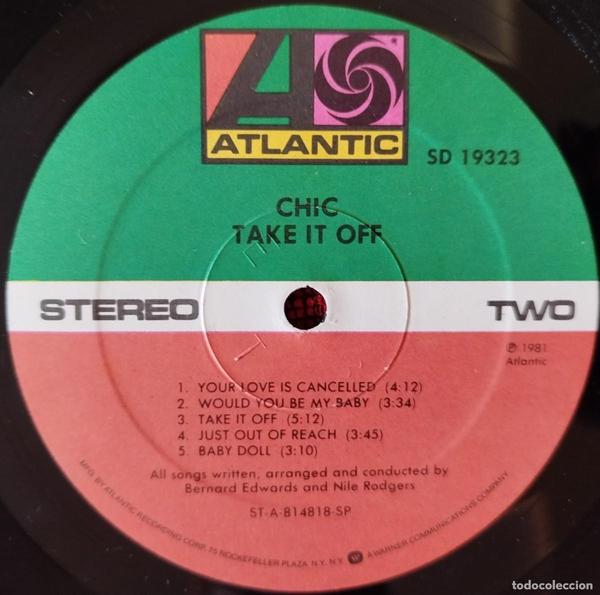 Discos de vinilo: CHIC ** Take It Off ** 1981 USA LP VINILO - Foto 4