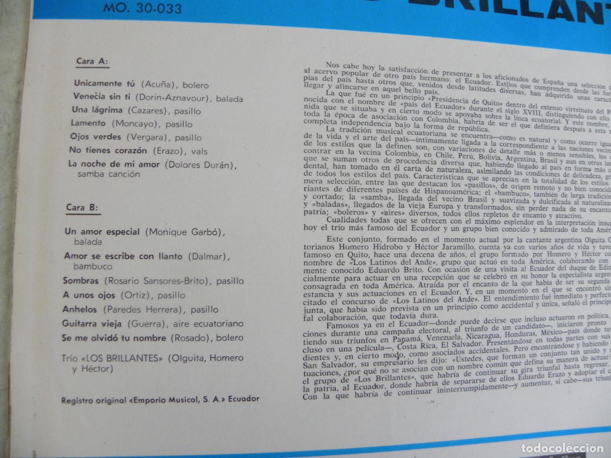 Discos de vinilo: LOS BRILLANTES -LP 1967 - Foto 3