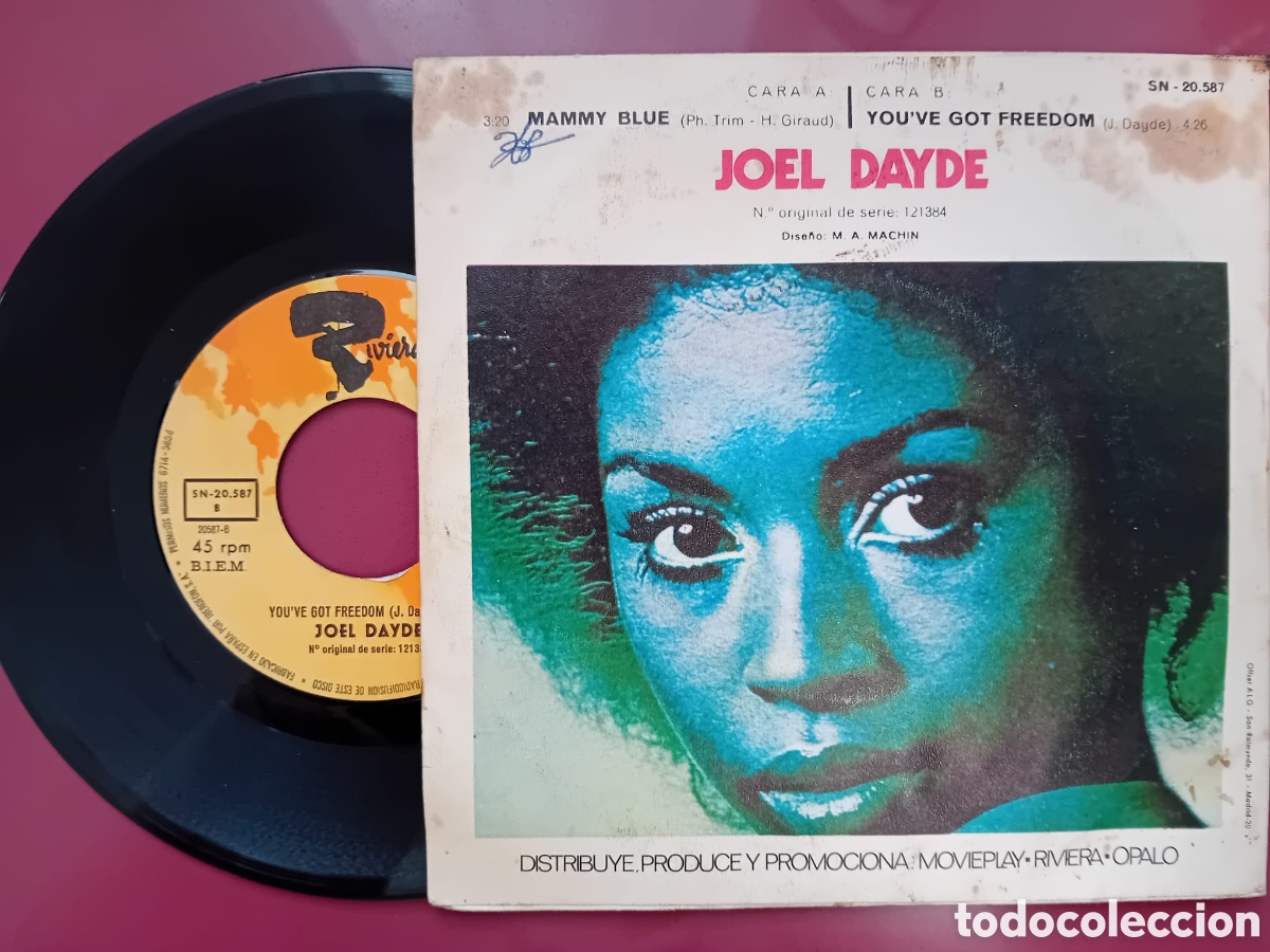 Discos de vinilo: Vinilo 45 - JOEL DAYDE - Mammy blue - 1971 - Foto 3
