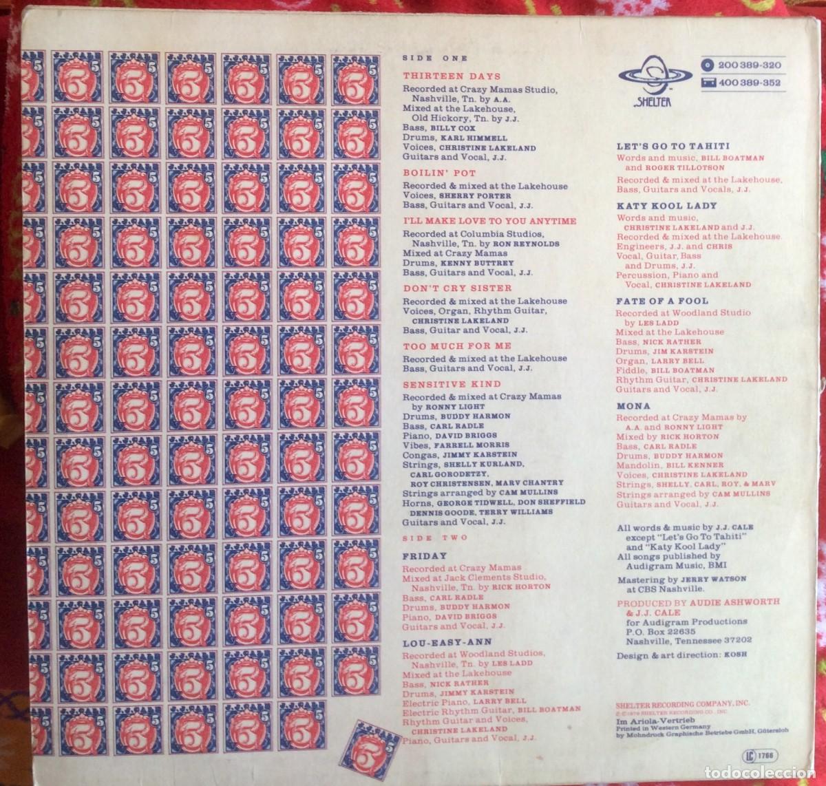 Discos de vinilo: JJ CALE - 5 ///Germany 1979. Vg+ - Foto 3