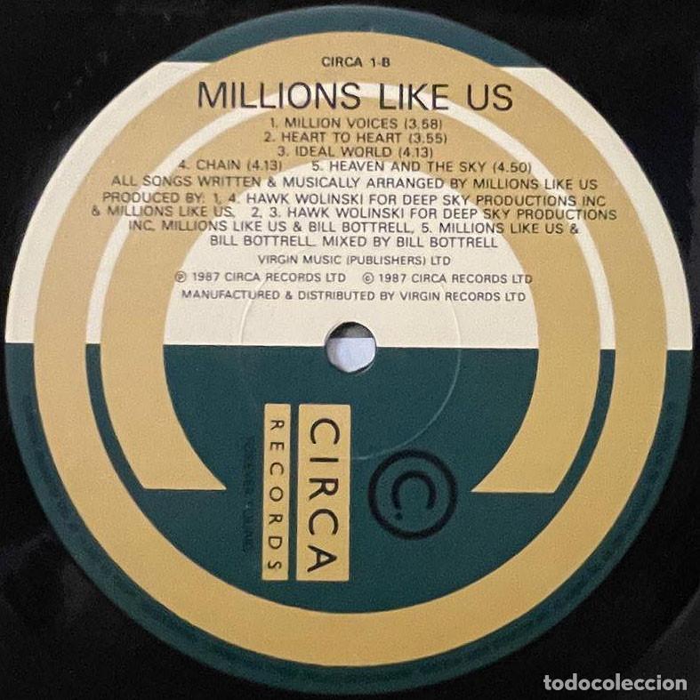 Discos de vinilo: MILLIONS LIKE US / LP CIRCA RECORDS 1987 / UK - Foto 5