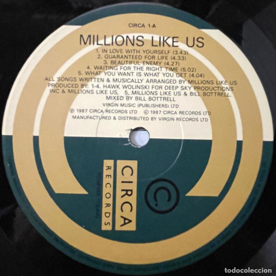 Discos de vinilo: MILLIONS LIKE US / LP CIRCA RECORDS 1987 / UK - Foto 6