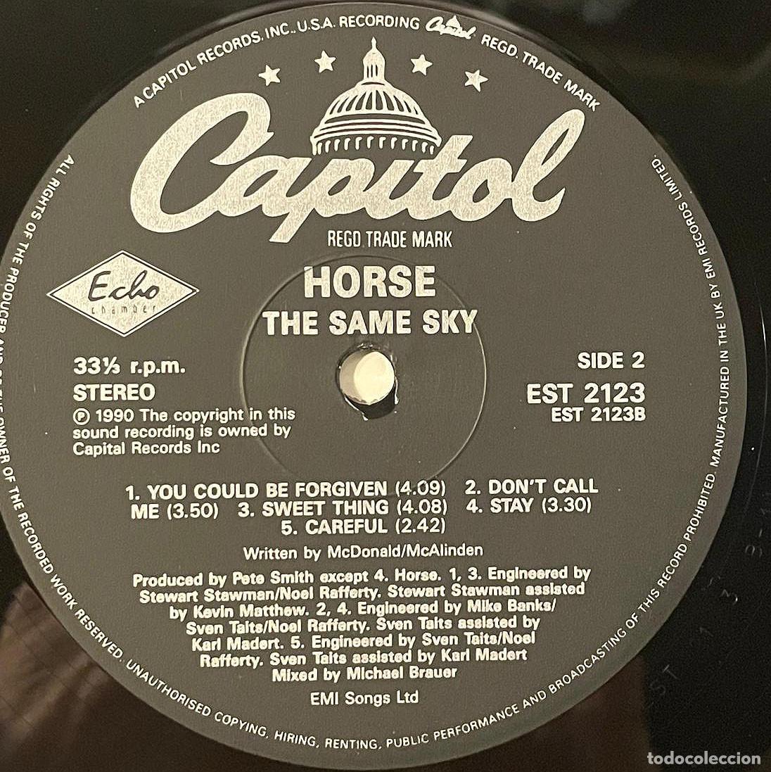 Discos de vinilo: HORSE - THE SAME SKY / LP CAPITOL 1990 / UK - Foto 6