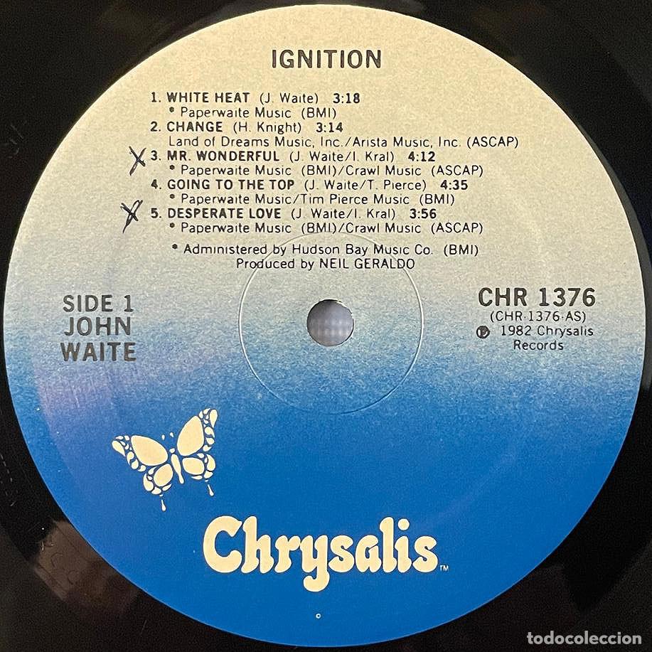 Discos de vinilo: JOHN WAITE - IGNITION / LP CHRYSALIS 1982 / USA - Foto 3