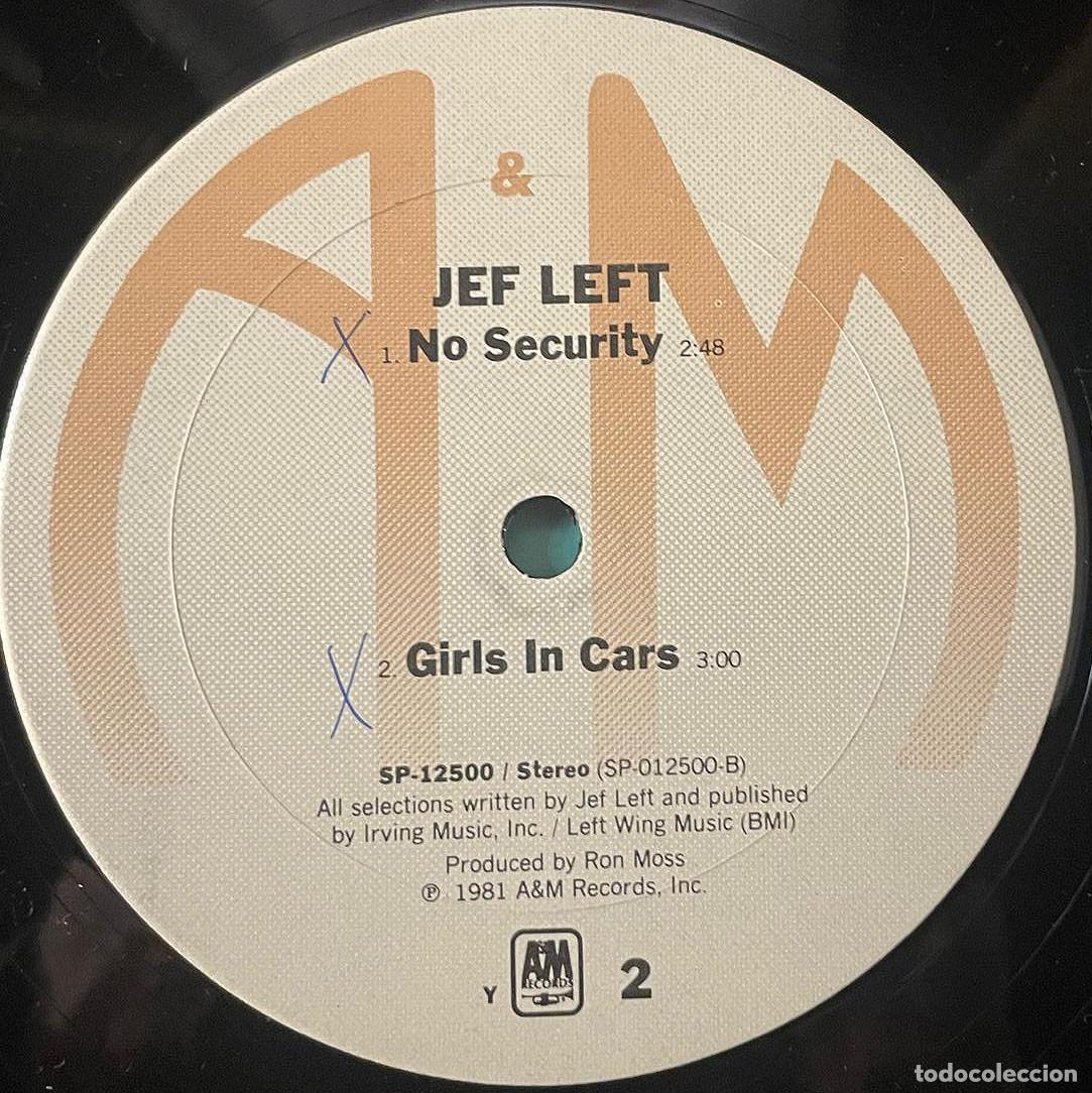 Discos de vinilo: JEF LEFT - JEF LEFT / LP A&M RECORDS 1981 / USA - Foto 4