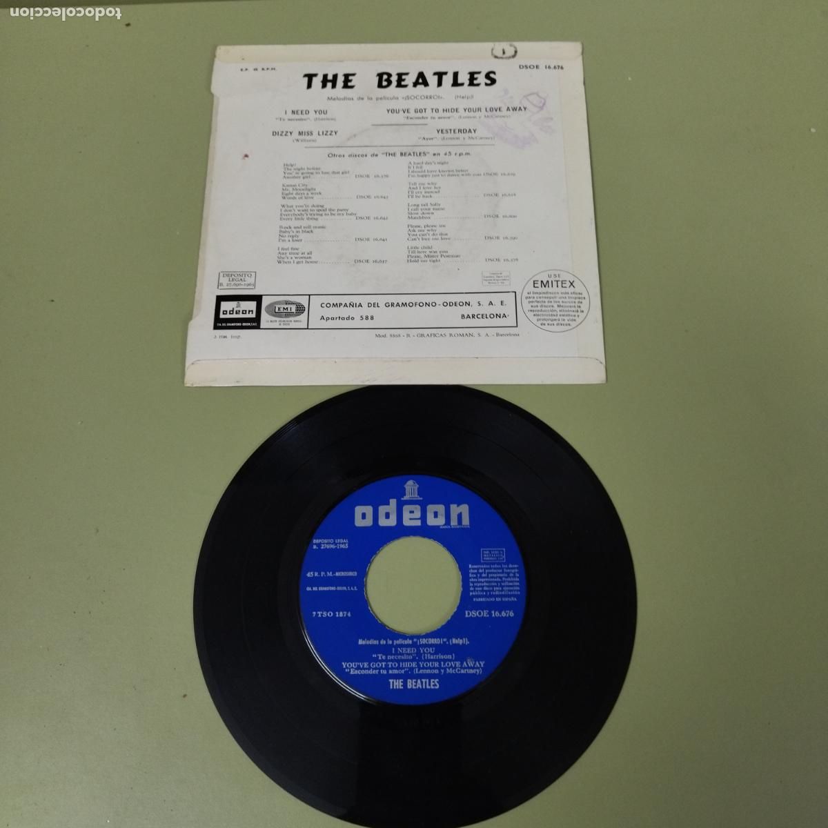 Discos de vinilo: EP SINGLE DISCO VINILO THE BEATLES YESTERDAY +3 - Foto 2