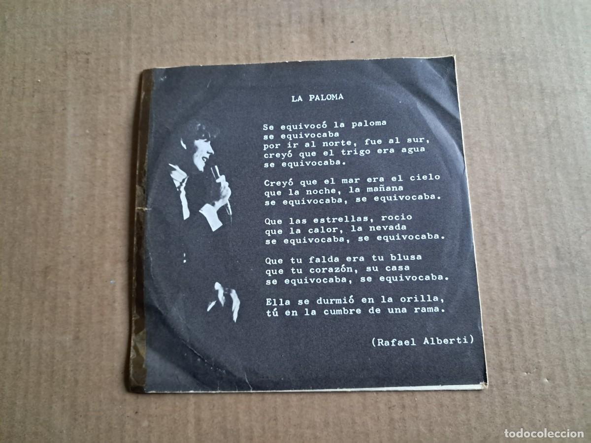 Discos de vinilo: JOAN MANUEL SERRAT - LA PALOMA SINGLE 1969 - Foto 3