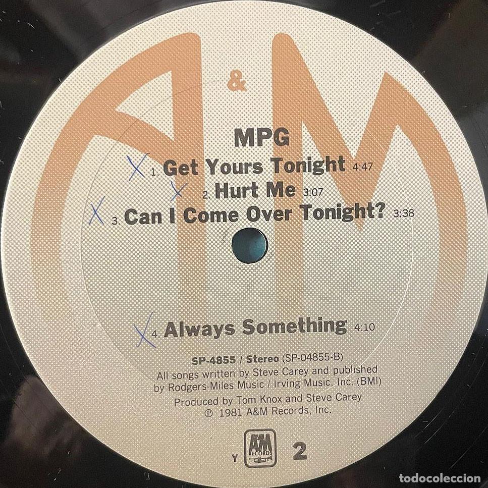 Discos de vinilo: MPG - MPG / LP A&M RECORDS 1981 / USA - Foto 4
